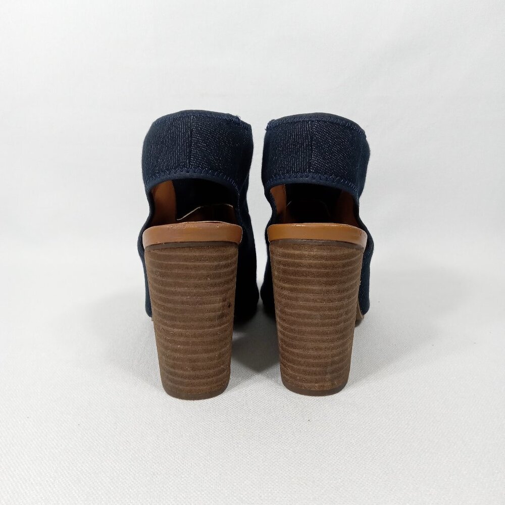 CATO Navy Blue Jean Denim Look Open-Toe Sandals Womens Size 8 - Picture 9 of 16